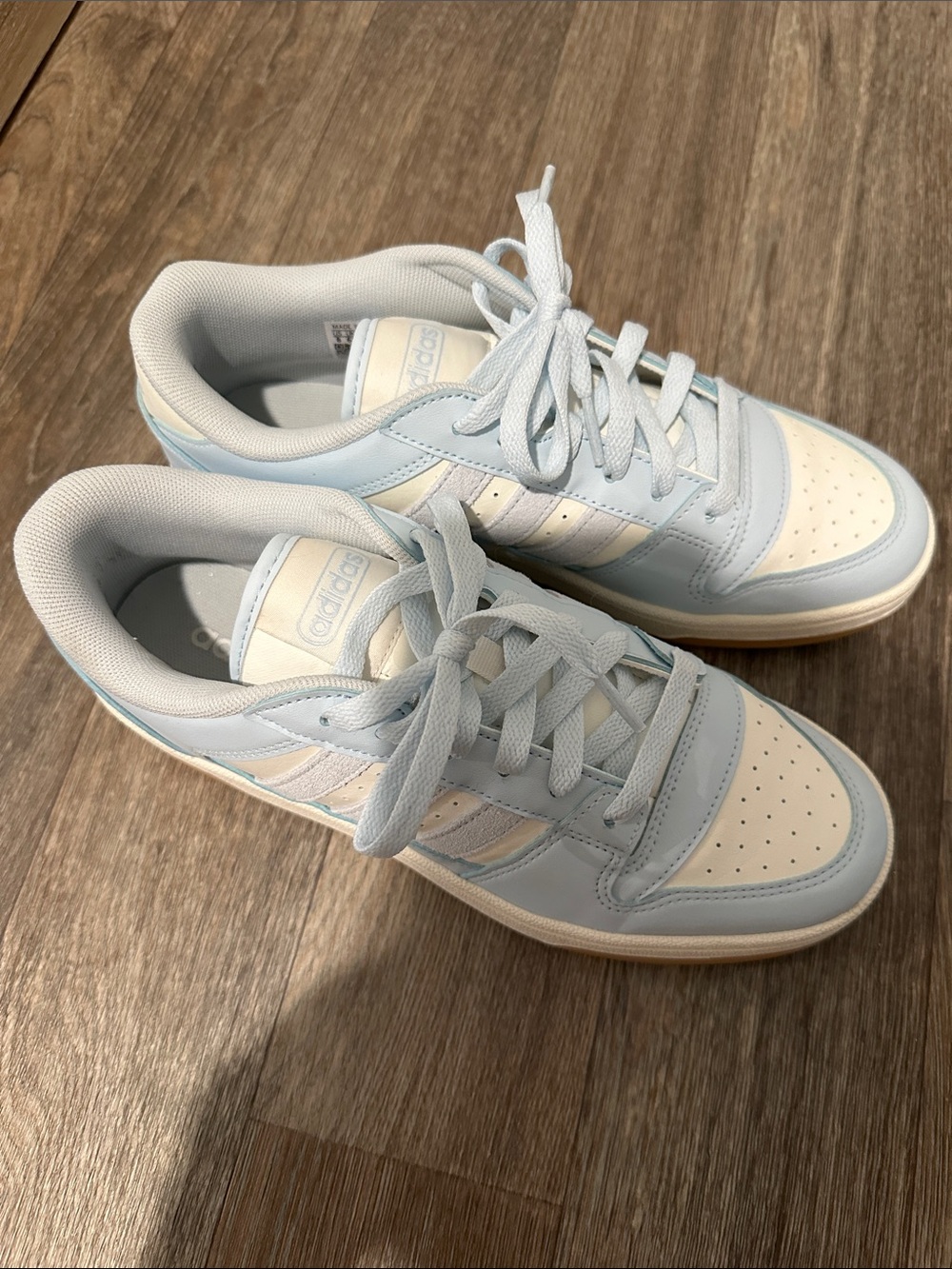 adidas Women's Light Blue and Cream Low-Top Sneakers